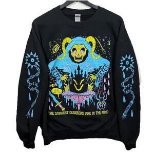 Wicked Clothing Sweatshirt "Darkest Dungeons Are In The Mind" Anxiety Barge S